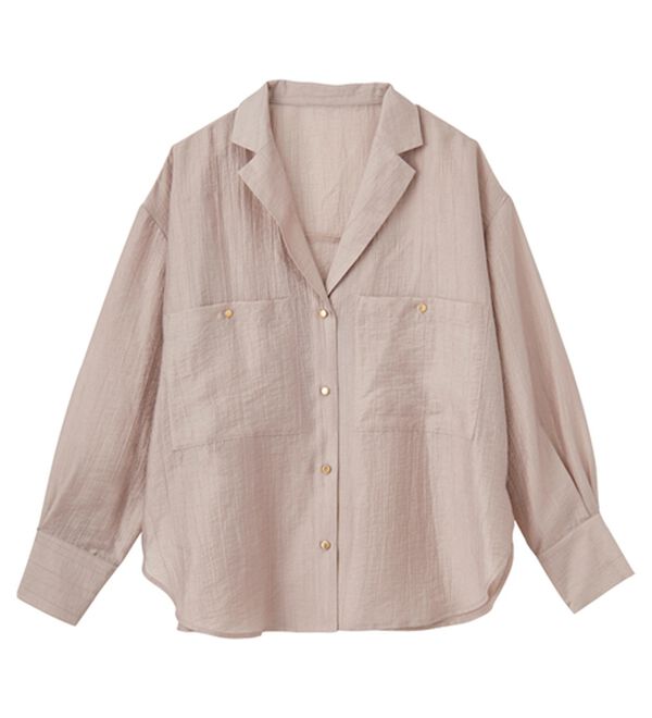 GeeRA（ジーラ）の「しぼ感素材開衿シャツ（シャツ）」｜詳細画像