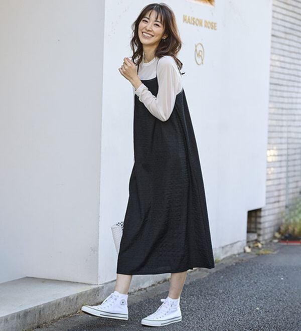 BELLUNA（ベルーナ）の「夏のコーデに悩まない！インナー付ジャカードキャミワンピ（カットソーワンピース）」｜詳細画像