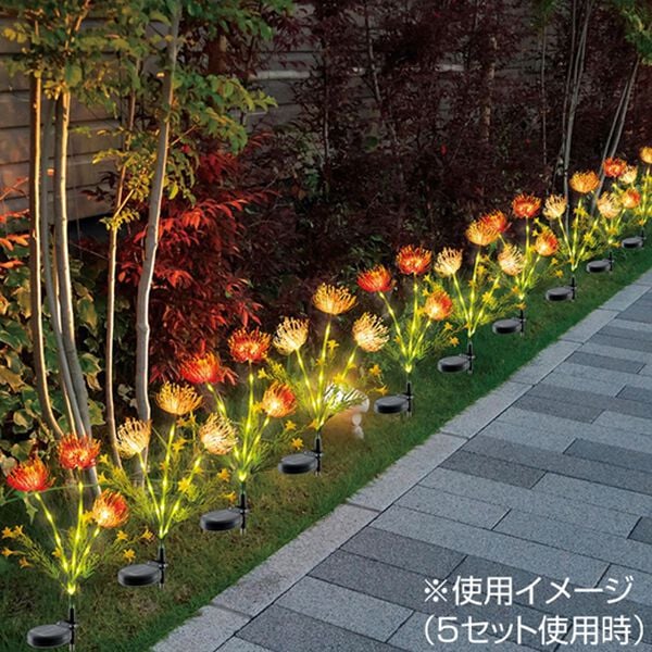 「ソーラーライト華やぎフラワー２本組（ガーデニング・園芸用品）」｜詳細画像