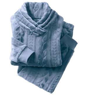 LAVIENNE（ラヴィエンヌ）の「寒がりさんのためのふわっもこケーブルフリースパジャマ（パジャマ・ルームウェア）」｜ブルーグレー