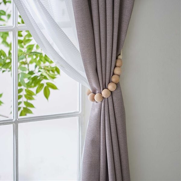 iellio（イエリオ）の「ウッドタッセル　２個セット＜お得・ビーズ・カーテン・アクセサリー・雑貨・シンプル・韓国・北欧・ナチュラル・木＞（カーテン関連品）」｜詳細画像