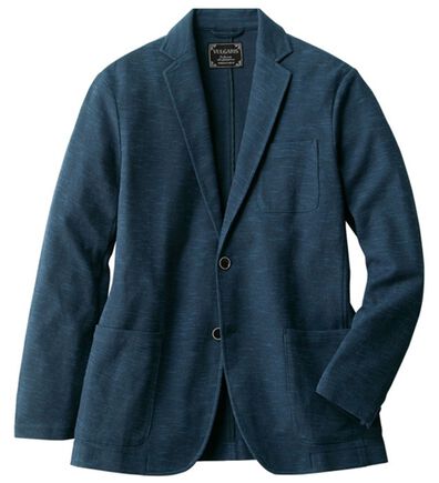 「鹿の子編テーラードカーディガン（メンズカーディガン）」