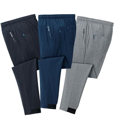 「【３本組】＜ケー・スイス＞スッキリ足長効果！大人の裾リブパンツ（メンズフルレングスパンツ）」