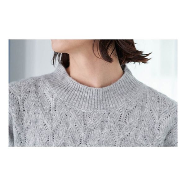 RANAN（ラナン）の「透かし編デザインハイネックニット（ニット・セーター）」｜詳細画像