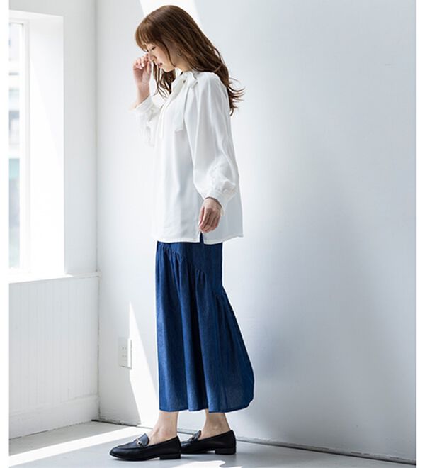 BELLUNA（ベルーナ）の「私を輝かせる！衿リボンゆったりブラウス（ブラウス）」｜詳細画像