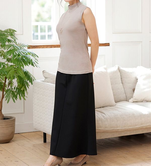 LAVIENNE（ラヴィエンヌ）の「【UVカット】綿１００％スリーブレスハイネックプルオーバー＜カラフルコットン＞（肌着・インナーウェア）」｜詳細画像