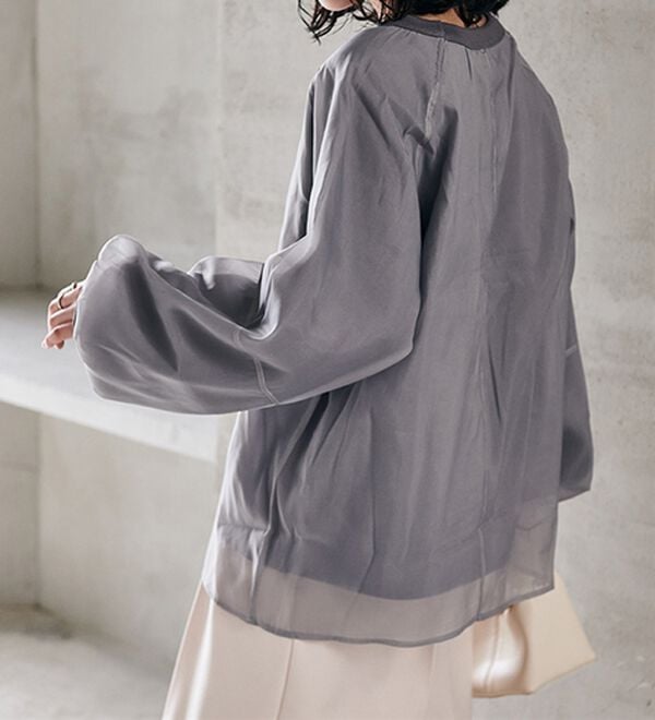 RANAN（ラナン）の「裏起毛シアー素材レイヤードスウェット（カットソー）」｜詳細画像