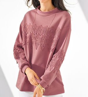 BELLUNA（ベルーナ）の「モチーフレース使いハイネックプルオーバー（カットソー）」｜詳細画像