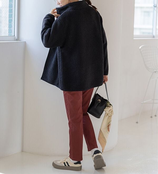 BELLUNA（ベルーナ）の「裏フリースボア素材スタンドネックブルゾン（ブルゾン）」｜詳細画像