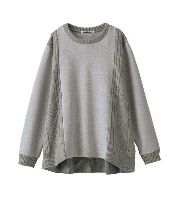 BELLUNA（ベルーナ）の「ケーブル柄ニット切替プルオーバー（カットソー）」｜詳細画像