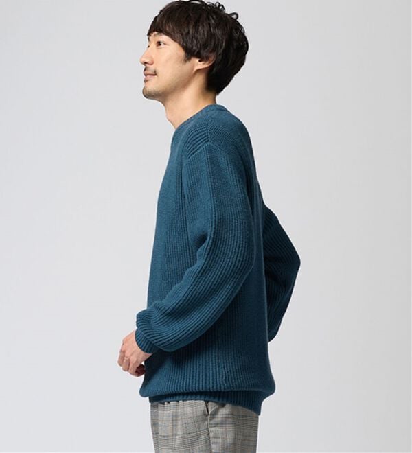 REMEN'S（リメンズ）の「【洗える】やわらかタッチ畦編みクルーネックセーター（メンズニット・セーター）」｜詳細画像