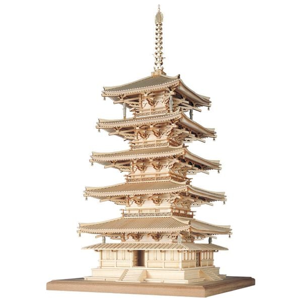 【大特価】法隆寺五重塔模型　S＝１／７５　高さ約４８ｃｍ 木製建築模型 1／75法隆寺・五重塔 - ベルーナ【公式】