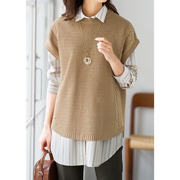 BELLUNA（ベルーナ）の「編地変化ニットベスト（ベスト）」｜詳細画像