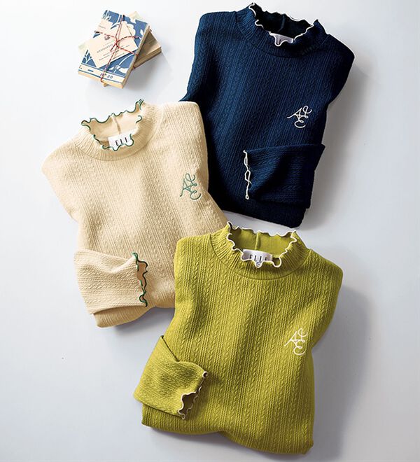 BELLUNA（ベルーナ）の「＜ＥＬＬＥ　Ａｃｔｉｖｅ＞配色使いジャカードプルオーバー（カットソー）」｜詳細画像