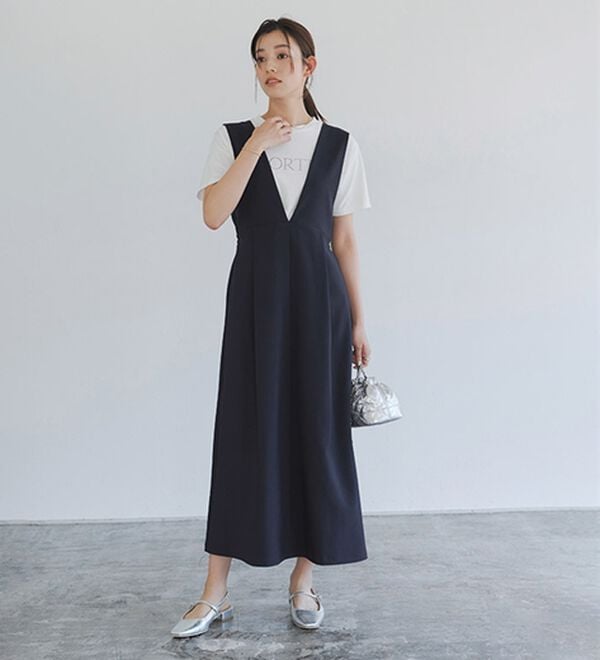 Pierrot（ピエロ）の「ウエストマークジャンパースカート（ジャンパースカート）」｜詳細画像