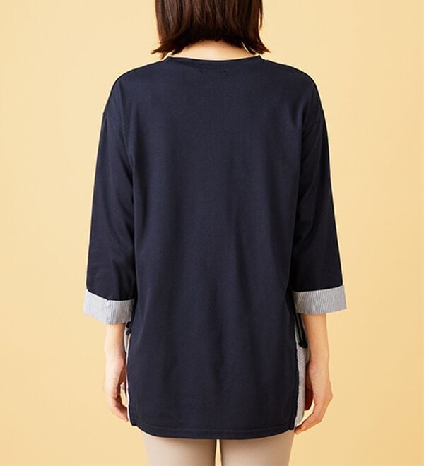 BELLUNA（ベルーナ）の「サイドリボンデザイン異素材切替チュニック（チュニック）」｜詳細画像