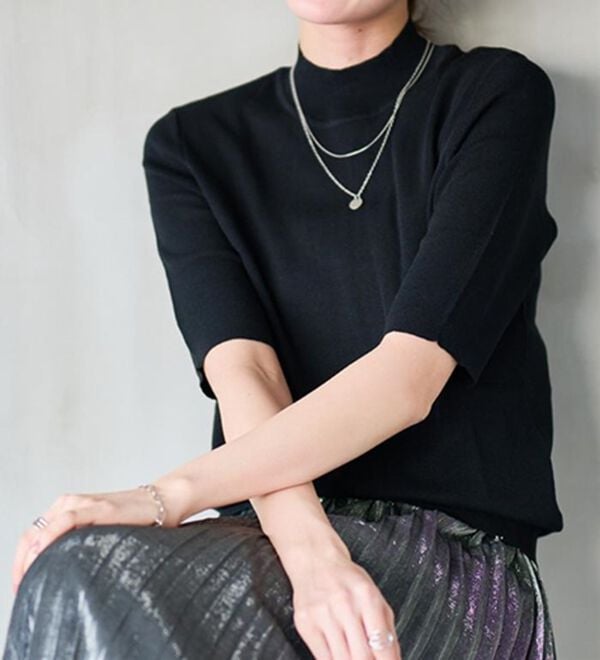 未使用 美品 theory 204AW/SS ハイネック 五分袖 サイズP ひんやり！ハイネック5分袖サマーニット - ベルーナ【公式】