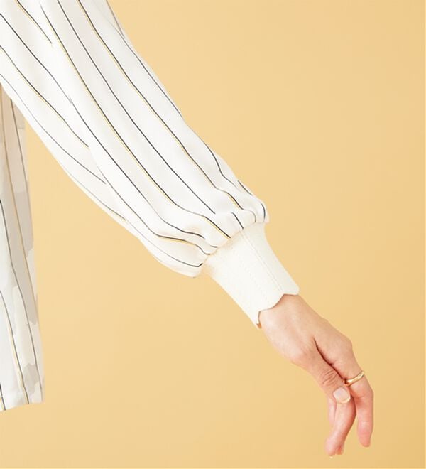 BELLUNA（ベルーナ）の「衿＆袖ニット使い美人顔ブラウス（ブラウス）」｜詳細画像