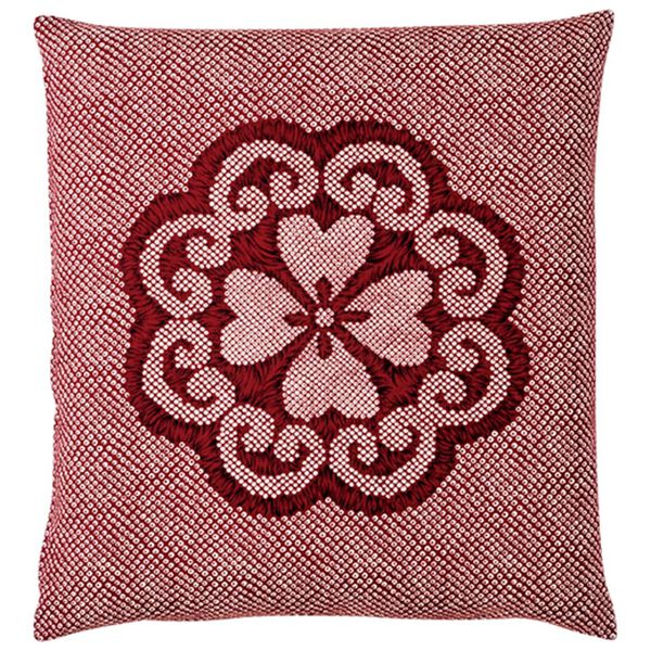 「小紋柄座布団カバー５枚組（座布団・座布団カバー）」｜エンジ