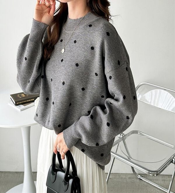 GeeRA（ジーラ）の「ドット柄ニットプルオーバー（ニット・セーター）」｜詳細画像