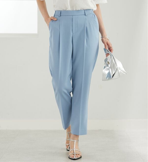 BELLUNA（ベルーナ）の「【選べる2丈】メランジストレッチ素材テーパードパンツ（テーパードパンツ）」｜詳細画像