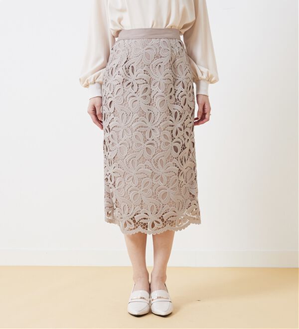 BELLUNA（ベルーナ）の「華やかリボンレーススカート（ロングスカート）」｜詳細画像