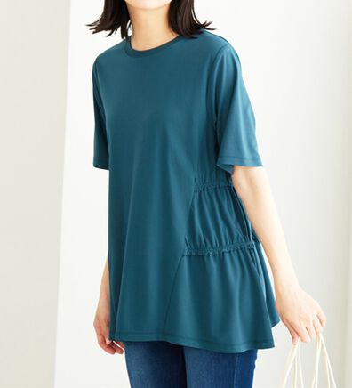 BELLUNA（ベルーナ）の「ひんやり！サイドギャザー使いチュニック（チュニック）」