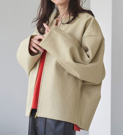 RANAN（ラナン）の「ウールライクコクーンシルエットコート（ハーフコート）」