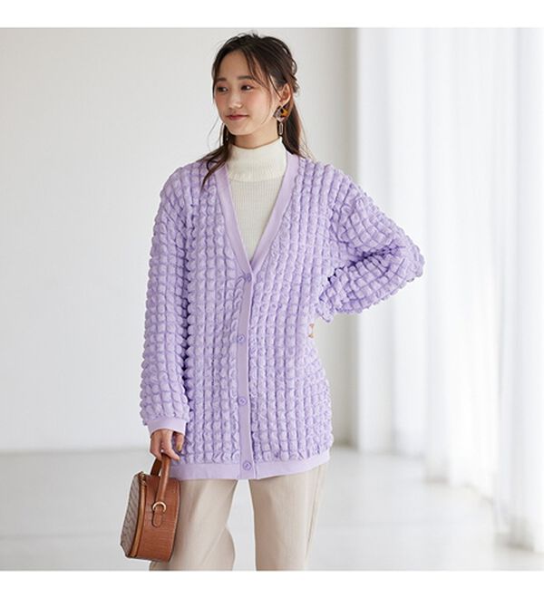 BELLUNA（ベルーナ）の「ポコポコが可愛いゆったりポップコーンカーディガン（その他カーディガン）」｜詳細画像