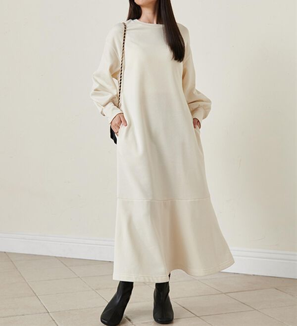 RANAN（ラナン）の「＜ＨＩＧＨ　ＳＰＥＣ＞毛玉になりにくい！ペプラムデザインワンピース（その他ワンピース）」｜詳細画像