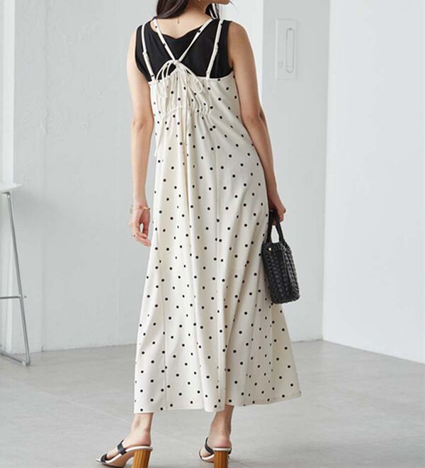 RANAN（ラナン）の「ダブルストラップバックリボンキャミワンピース（その他ワンピース）」｜詳細画像