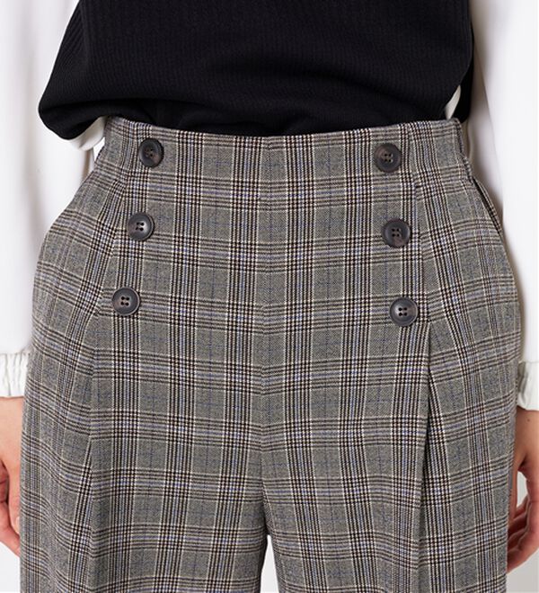 BELLUNA（ベルーナ）の「ストレッチ素材ボタン使いワイドパンツ（その他パンツ）」｜詳細画像