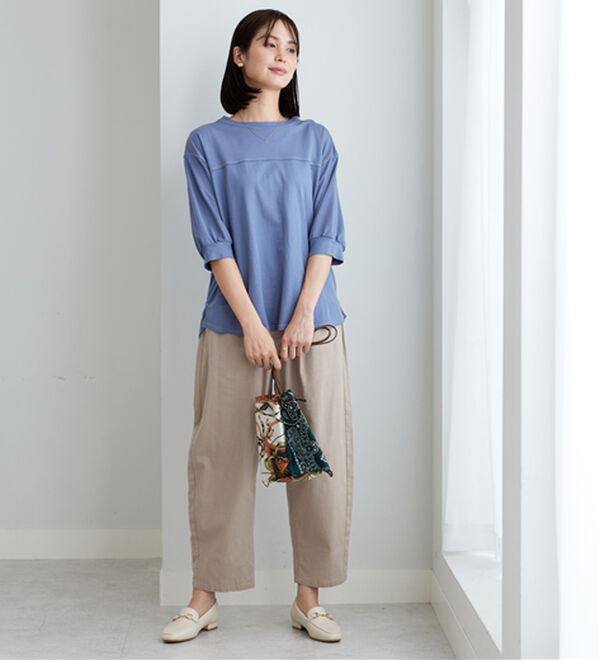 BELLUNA（ベルーナ）の「配色ステッチデザインプルオーバー（カットソー）」｜詳細画像