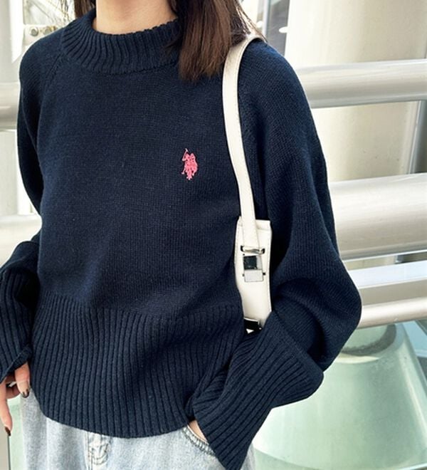 GeeRA（ジーラ）の「【ＵＳ．ＰＯＬＯ　ＡＳＳＮ】ショート丈ニット（ニット・セーター）」｜詳細画像