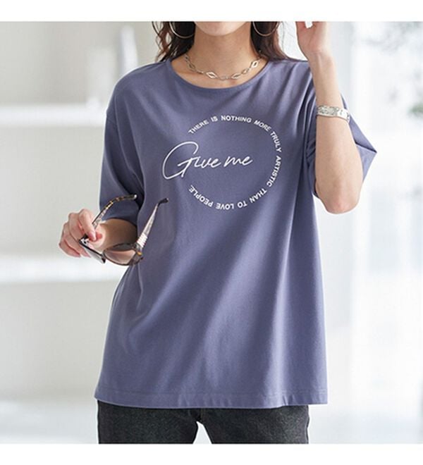 BELLUNA（ベルーナ）の「汗ジミ対策！綿混プリントＴシャツ（Tシャツ）」｜詳細画像