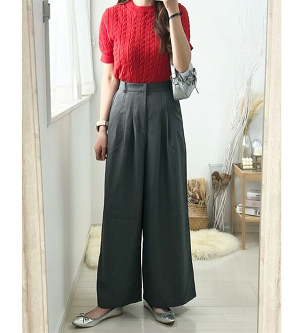 GeeRA（ジーラ）の「３タックワイドパンツ（フルレングスパンツ）」｜詳細画像