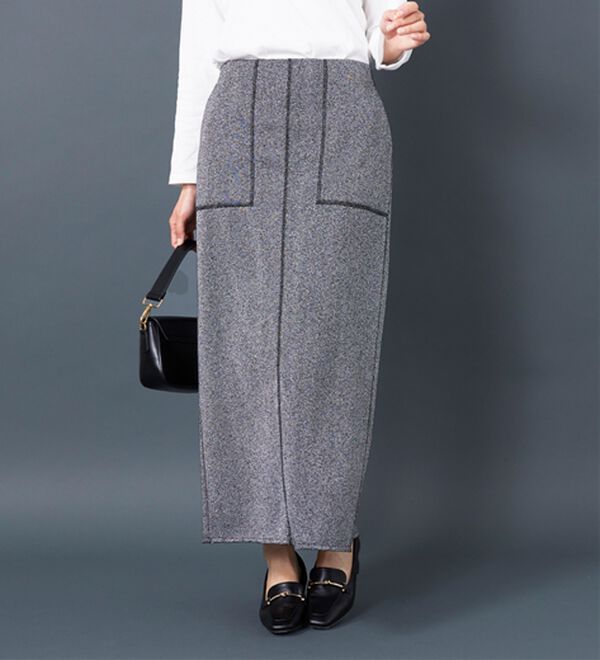 BELLUNA（ベルーナ）の「ラメ入り裏毛素材スカート（ロングスカート）」｜詳細画像