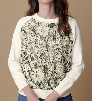 RANAN（ラナン）の「レース使いニットプルオーバー（ニット・セーター）」｜モノトーン系