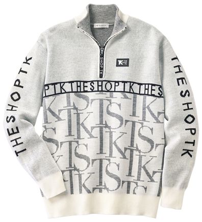 「＜ザ　ショップ　ティーケー＞ロゴジャカードハーフジップニット（メンズニット・セーター）」