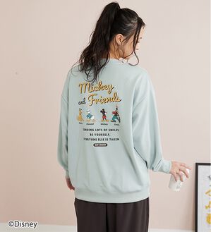BELLUNA（ベルーナ）の「＜Ｄｉｓｎｅｙ＞【ミッキー＆フレンズ】プリントポンチ素材ビッグシルエットトレーナー（トレーナー・スウェット）」｜サックス