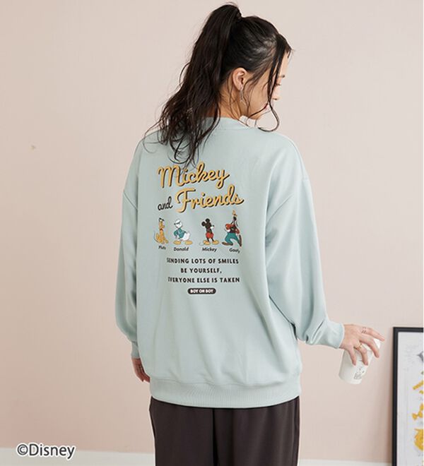 BELLUNA（ベルーナ）の「＜Ｄｉｓｎｅｙ＞【ミッキー＆フレンズ】プリントポンチ素材ビッグシルエットトレーナー（トレーナー・スウェット）」｜サックス