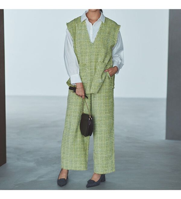 RANAN（ラナン）の「ツイードワイドパンツ（フルレングスパンツ）」｜詳細画像