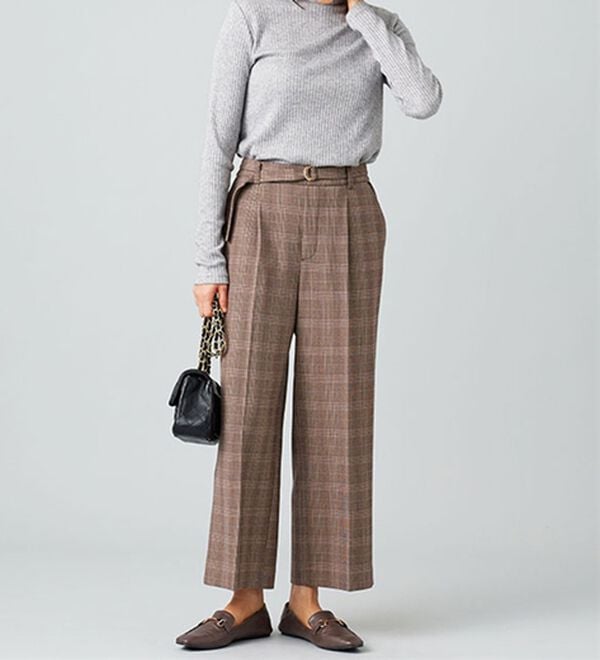 BELLUNA（ベルーナ）の「サマ見え（ウォーム）ベルト付ワイドパンツ（ワイドパンツ・ガウチョ）」｜詳細画像