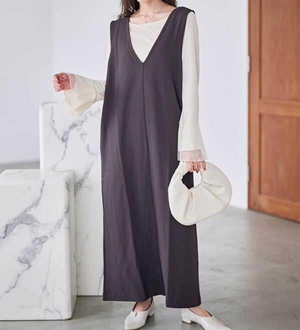 RANAN（ラナン）の「【選べる2丈】細見えが叶うジャンパースカート（ジャンパースカート）」｜詳細画像