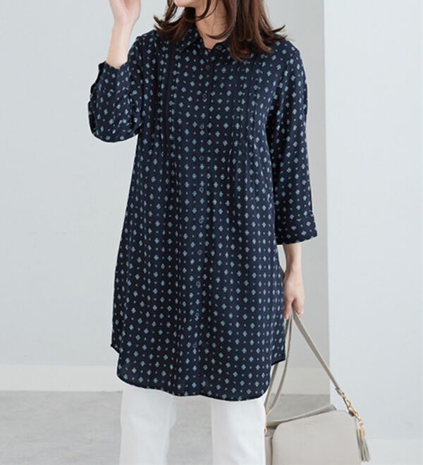 BELLUNA（ベルーナ）の「レーヨン素材ピンタック使いワンピース（その他ワンピース）」｜詳細画像