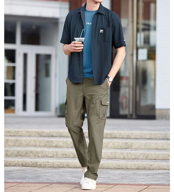 「＜フィラ＞キシリトール加工すっきりカーゴパンツ（メンズフルレングスパンツ）」｜詳細画像