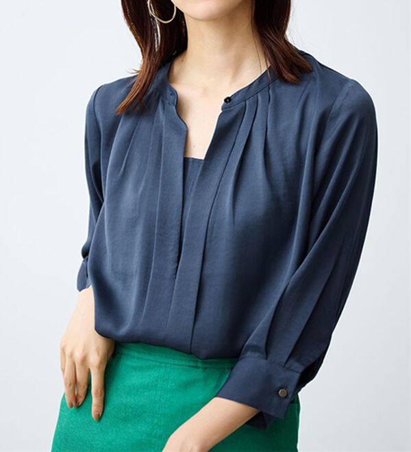 RANAN（ラナン）の「２ＷＡＹネックビンテージサテンブラウス（ブラウス）」｜詳細画像