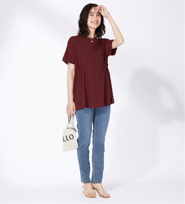 BELLUNA（ベルーナ）の「サイドギャザー使い細見えチュニック（チュニック）」｜詳細画像