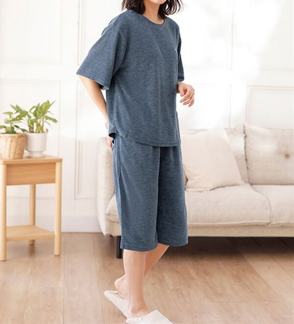 LAVIENNE（ラヴィエンヌ）の「【着るタオル】サラッと気持ちいい！ひんやりクールパイルパジャマ（パジャマ・ルームウェア）」｜詳細画像
