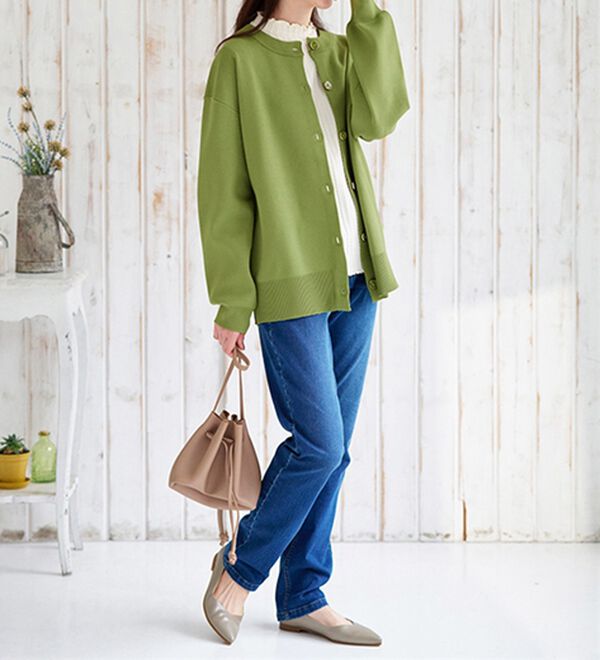 BELLUNA（ベルーナ）の「洗える！軽い！配色使いニットカーディガン（ニットカーディガン）」｜詳細画像